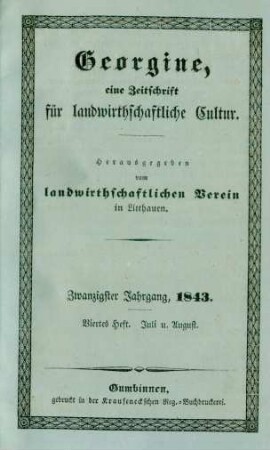Zwanzigster Jahrgang, 1843. Viertes Heft. Juli u. August.