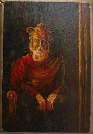 Mann in Rot, sitzend´75