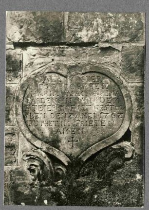 alter Friedhof. Grabstein der Maria Magdalena Bardensin, 1762