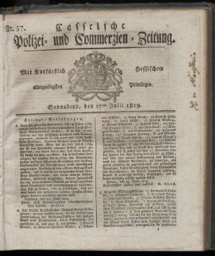 Nr. 57, Sonnabend, den 17ten Julii 1819