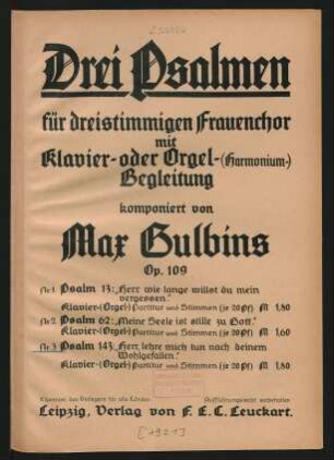 Nr. 3: Psalm 143: "Herr, lehre mich tun nach deinem Wohlgefallen."