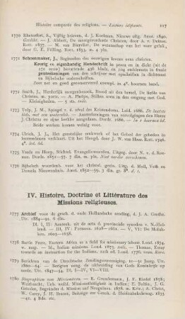 IV. Histoire, doctrine et littérature des missions religieuses