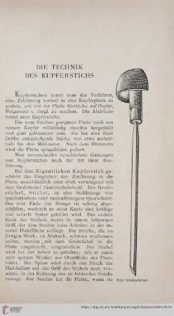 Die Technik des Kupferstichs