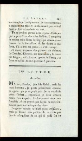 IVe Lettre.