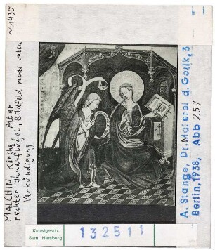 Malchin, Kirche: Altar, rechter Innenflügel, Verkündigung