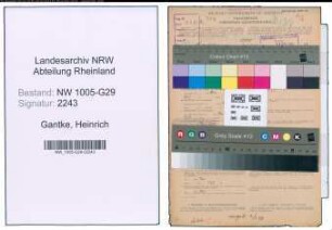 Entnazifizierung Heinrich Gantke , geb. 19.02.1900 (Bahnsekretaer)