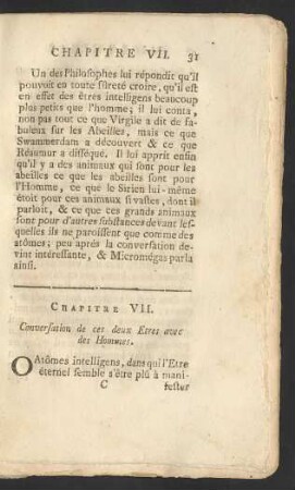 Chapitre VII. Conversation de ces deux Etres avec des Hommes