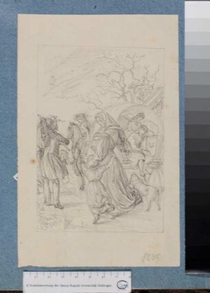 Entwurf zu "Auswanderer der Lüneburger Heide" aus Andersens "Bilderbuch ohne Bilder"