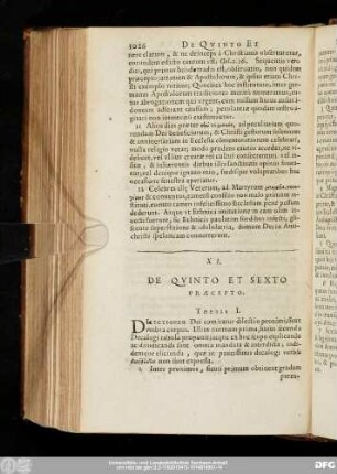 XI. De Quinto Et Sexto Praecepto.