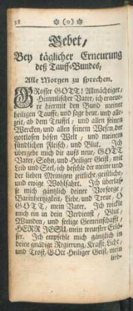 Gebet, Bey täglicher Erneurung deß Tauff-Bundes, Alle Morgen zu sprechen