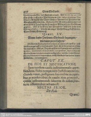 Caput XX. De Fide Et Iustificatione