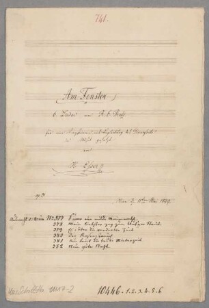 6 Lieder, V, pf, op. 31 - BSB Mus.Schott.Ha 11117-2