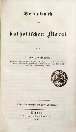 Lehrbuch der katholischen Moral