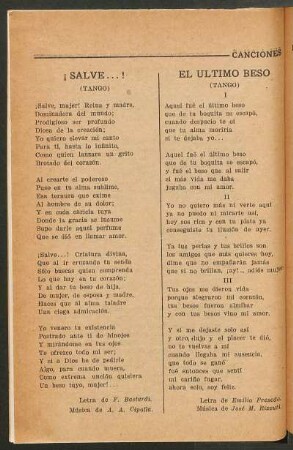 El último beso : (Tango)