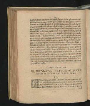 Caput Octavum. In Dotalitio Acquisito Quid Mulieri Liceat Vel Non Liceat.