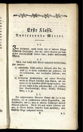 Erste Klasse. Ausleerende Mittel.
