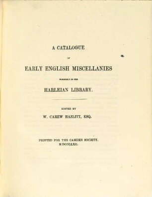 Camden miscellany, 87 = Vol. 5. 1864