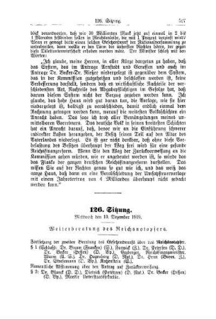 126. Sitzung. Mittwoch den 10. Dezember 1919