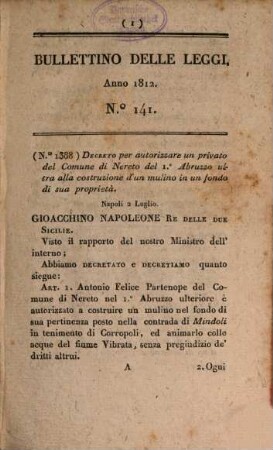 Bullettino delle leggi del Regno di Napoli. 1812,2