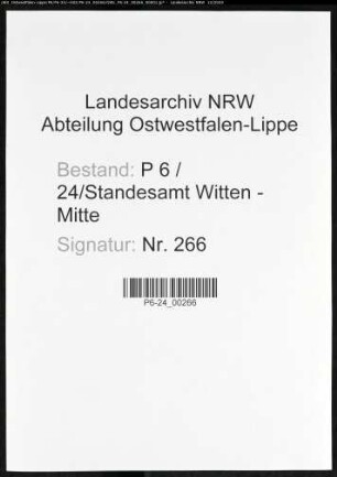 Sterberegister Standesamt Witten-Mitte
