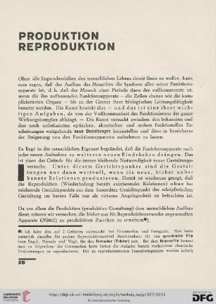 Produktion Reproduktion