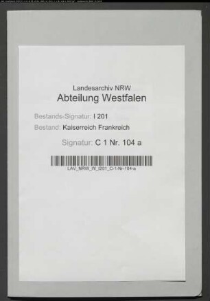 Aufhebung des Nonnenklosters zu Rees.