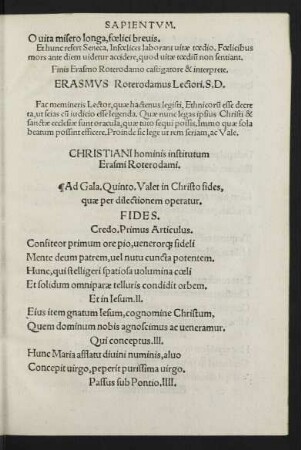 Christiani hominis institutum Erasmi Roterodami.