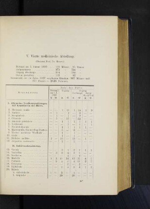 V. Vierte medicinische Abteilung.