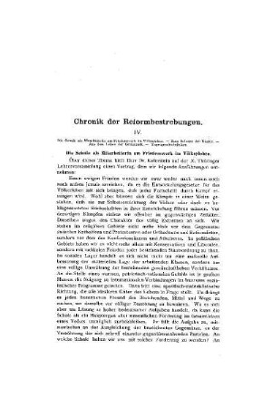 Chronik der Reformbewegungen : IV.