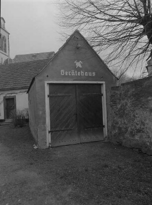 Friedrichswalde-Ottendorf (Kr.Pirna). Ortsteil Ottendorf, FFW Gerätehaus 1787. Straßenansicht