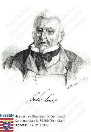 Louis, Georg Friedrich (1759-1846) / Porträt in Medaillon, Brustbild, mit faksimilierter Unterschrift