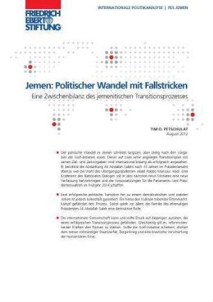 Jemen: politischer Wandel mit Fallstricken : eine Zwischenbilanz des jemenitischen Transitionsprozesses