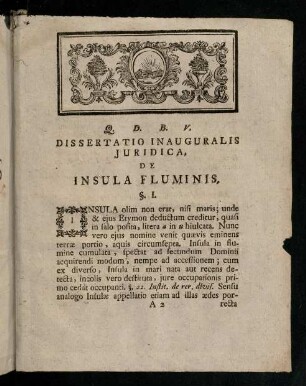 3-15, Dissertatio Inauguralis Juridica, De Insula Fluminis.