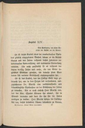 Kapitel XIV. Eine Auslegung des elften Kapitels der Epistel an die Römer.