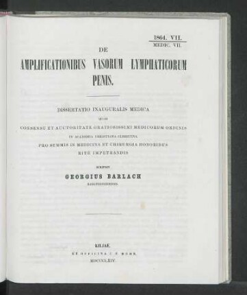 De Amplificationibus Vasorum Lymphaticorum Penis.
