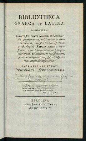 Bibliotheca Graeca et Latina