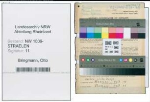 Entnazifizierung Otto Bringmann , geb. 21.12.1900 (Beamter)