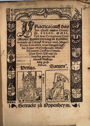 Practica auff das Jare Christi U. H.