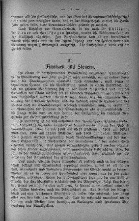 III. Finanzen und Steuern.
