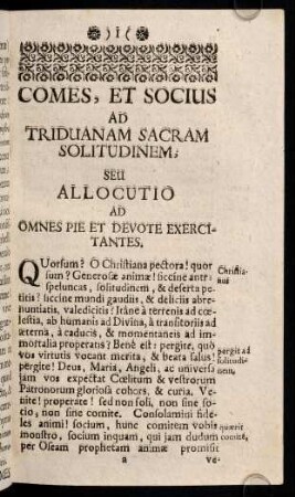 I-XII, Allocutio ad Exercitantes