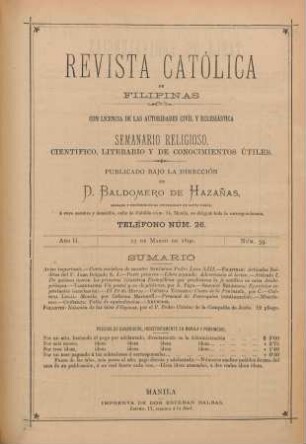 Ano II. 23 de Marzo de 1890, Núm. 59