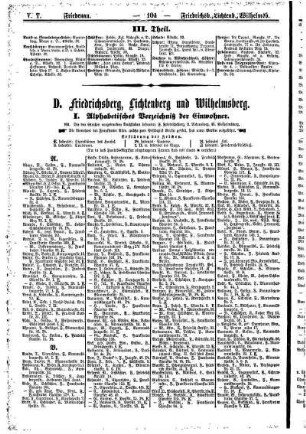 D. Friedrichsberg, Lichtenberg und Wilhelmsberg