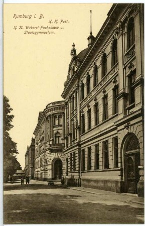 Rumburg. Post, Webereifachschule, Staatsgymnasium