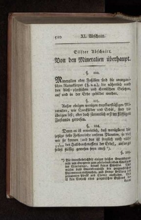 Elfter Abschnitt. Von den Mineralien überhaupt.