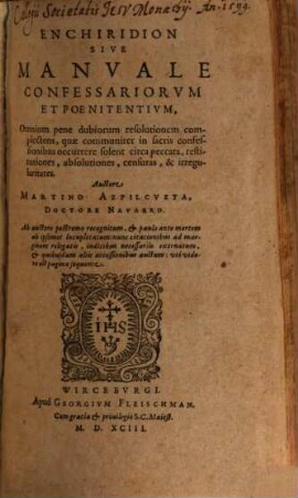 Enchiridion confessariorum et poenitentium