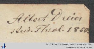 Autogramm (Aus: UB Freiburg, RA 2021/47)