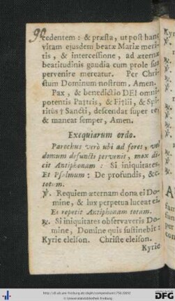 Exequiarum ordo.