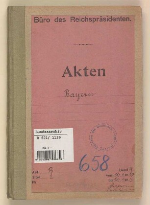 Verhältnis der Länder zum Reich.- Freistaat Bayern: Bd. 4