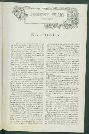 Jockey Club - El poney