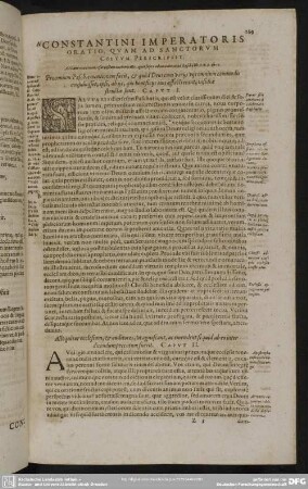 A Constantini Imperatoris Oratio, Quam Ad Sanctorum Coetum Perscripsit